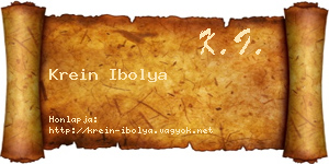 Krein Ibolya névjegykártya